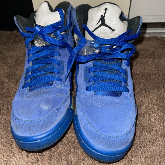 Nike Air Jordan Retro V Royal Blue Suede Black/GrayGS 440888-401